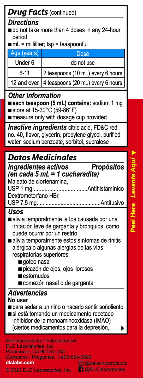 Bactimicina Children’s Cough and Cold Liquid - Kids Cough Medicine - Ages 6 and Up - Natural Strawberry Flavor - 4 Fl OZ - Image 3