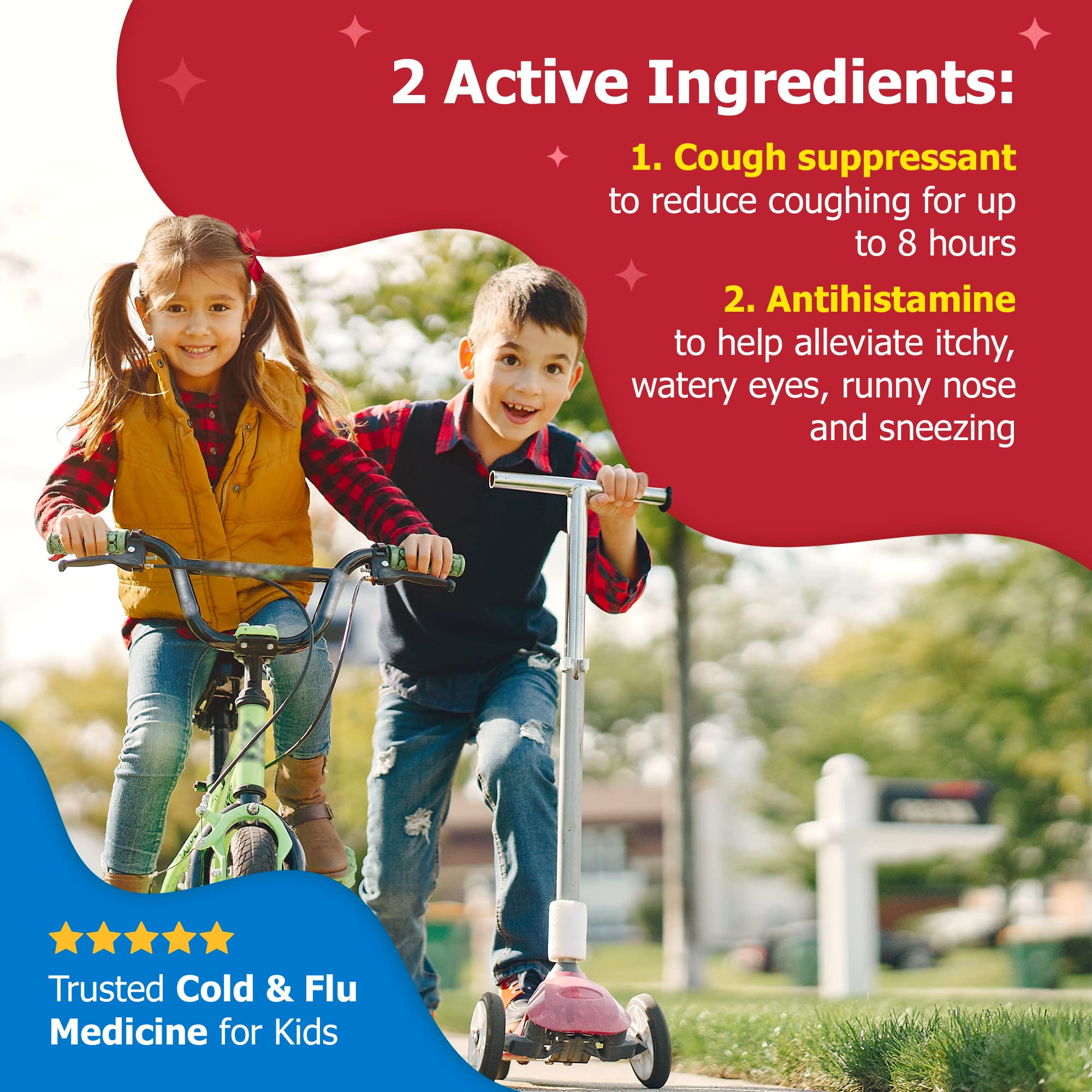 Bactimicina Children’s Cough and Cold Liquid - Kids Cough Medicine - Ages 6 and Up - Natural Strawberry Flavor - 4 Fl OZ - Image 7