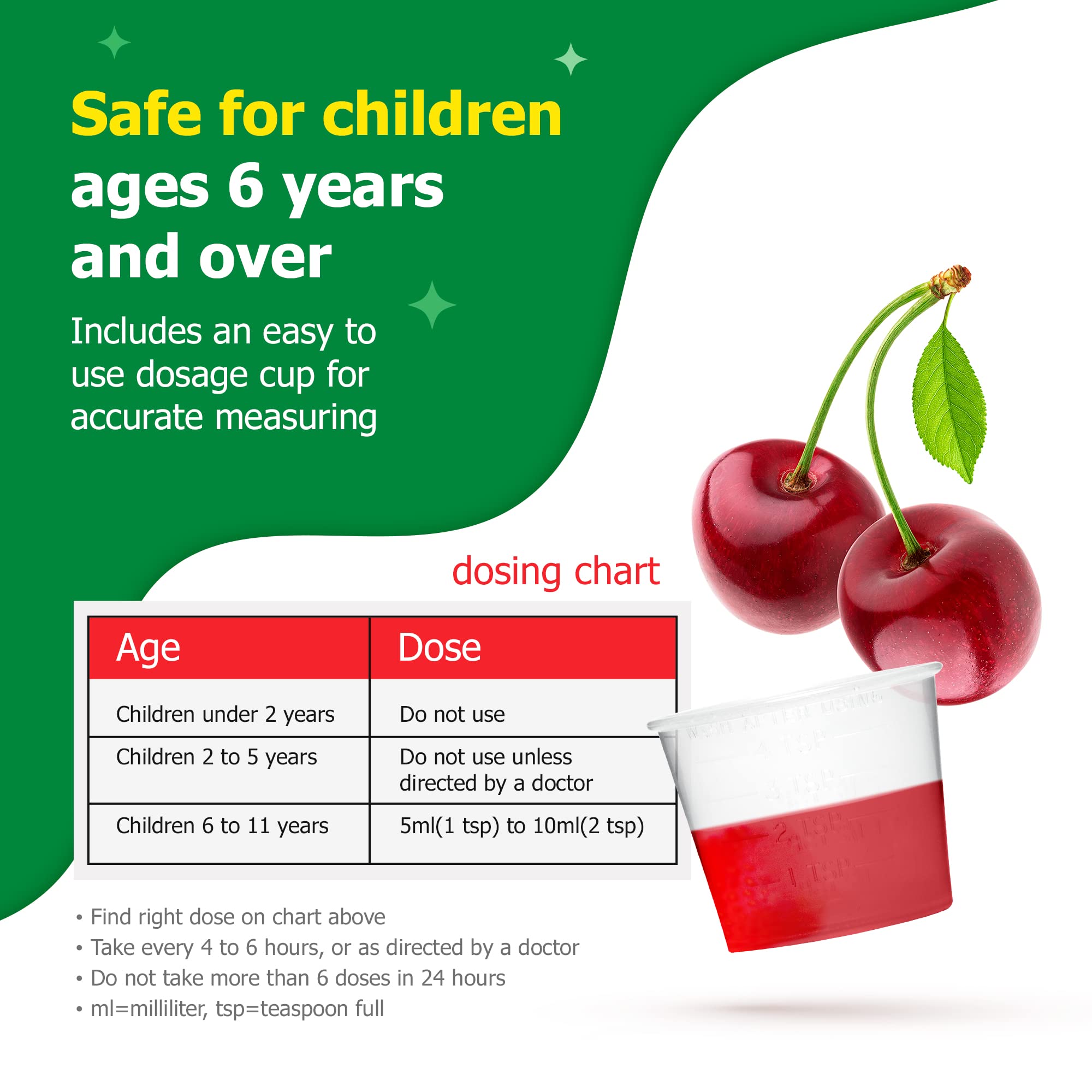 Bactimicina Children’s Liquid - Kids Medicine - Ages 6 and Over - Sweet Cherry Flavor - 4 Fl OZ - Image 5