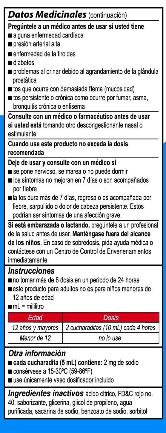 Bactimicina Cough & Cold Liquid - Expectorant and Decongestant - Ages 18 and Up - 4 Fl OZ - Image 4