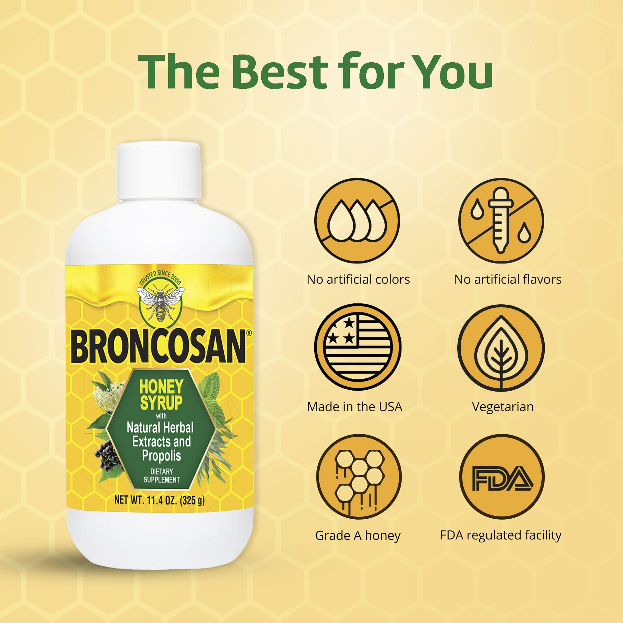 Broncosan Honey Syrup with Natural Herbal Extracts and Propolis - 11.4 Fl OZ - Image 7