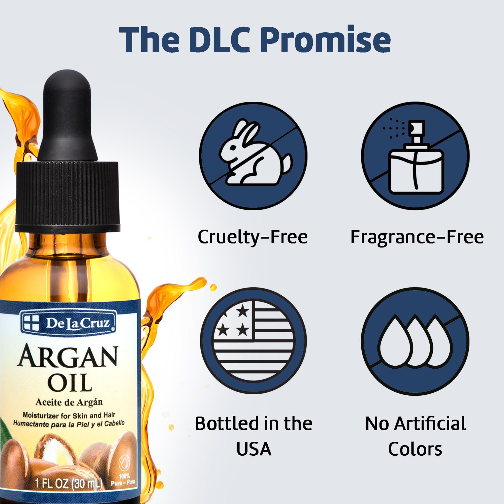 De La Cruz 100% Argan Oil of Morocco - Pure Cold-Pressed Virgin Moroccan Argan Oil for Hair and Skin - 1 FL OZ - Image 7