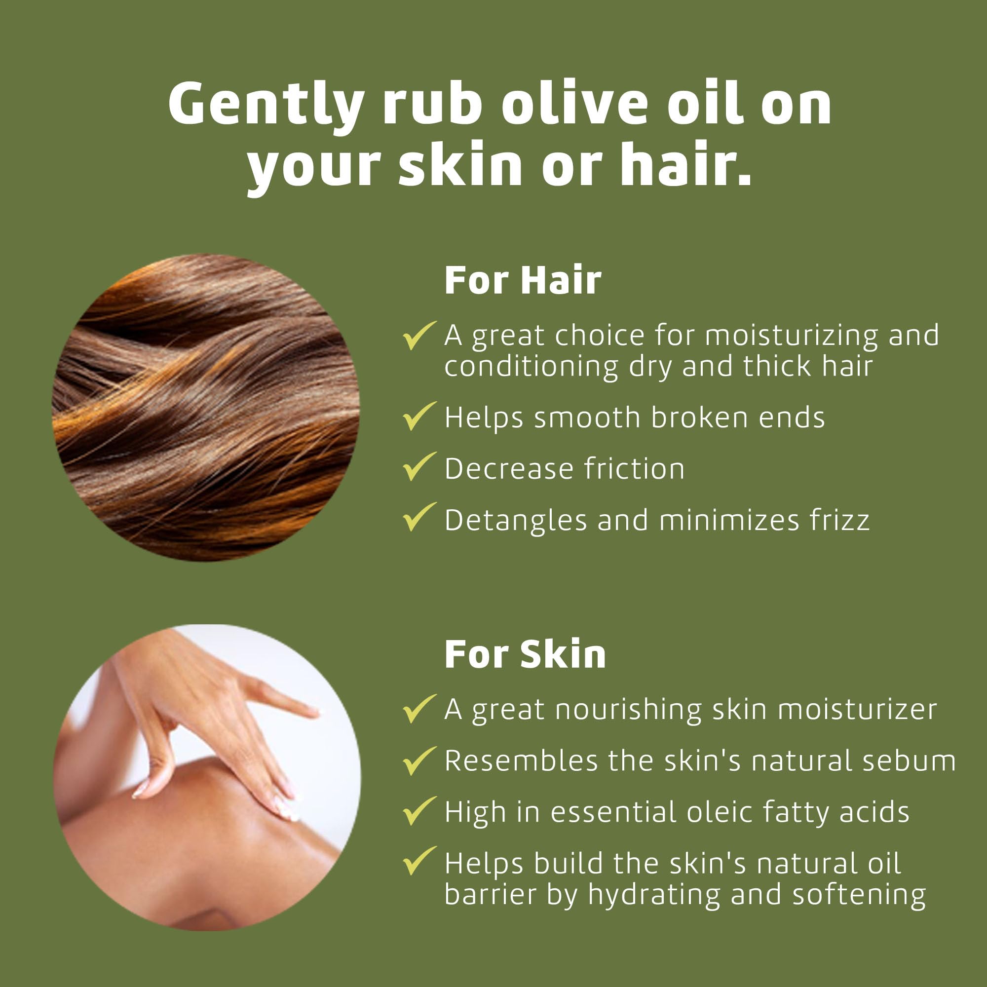 De La Cruz 100% Pure Olive Oil Expeller Pressed for Hair and Skin Lightweight Hair Oil and Moisturizer for Dry Skin and Beauty 2 Fl Oz (12 Bottles) - Image 4