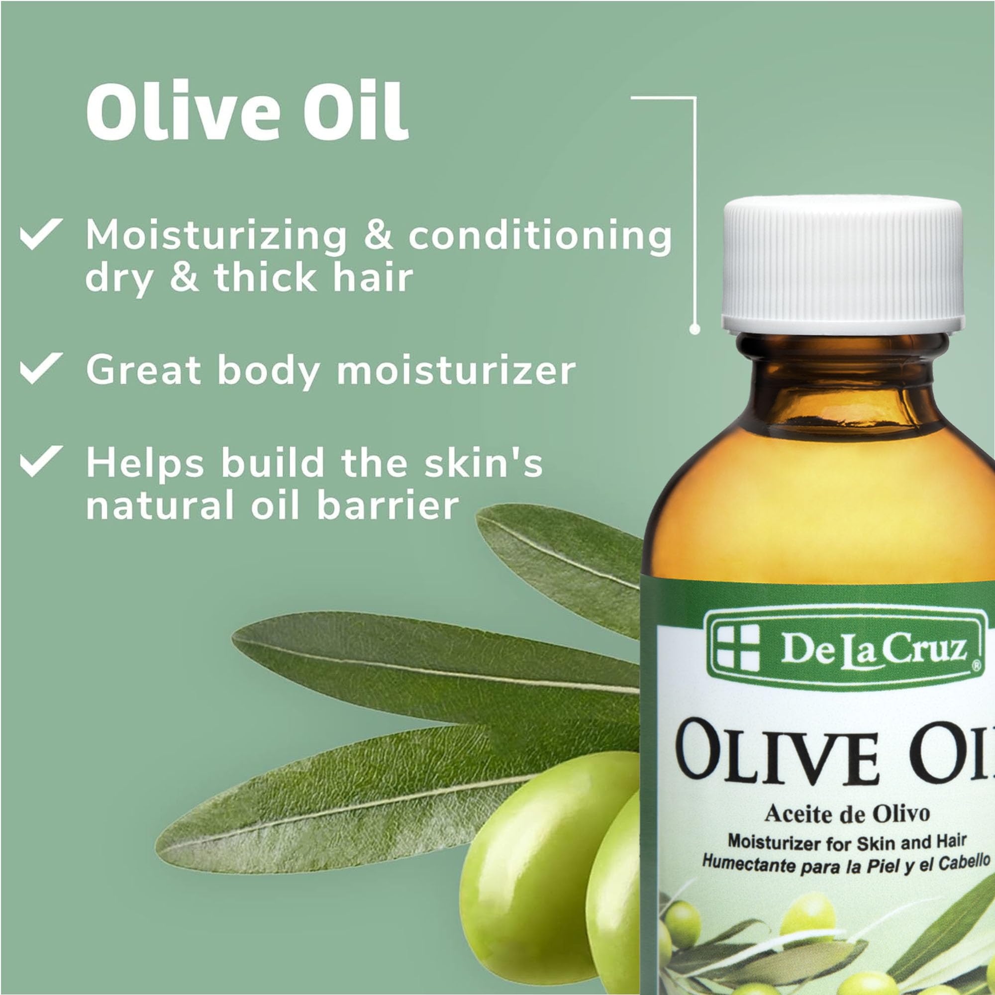 De La Cruz Avocado Oil, Pure Olive Oil and Grapeseed Oil Bundle - 100% Expeller Pressed Pure and Natural Oils for Hair and Body - Lightweight Body Oil Collection for Dry Skin - Image 4