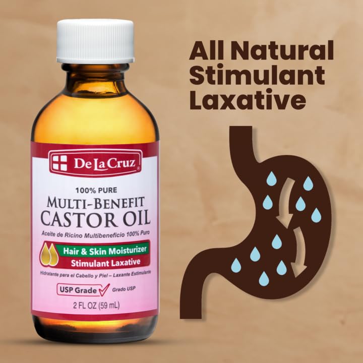 De La Cruz Castor Oil - 100% Pure Castor Oil for Hair, Skin, Eyelashes, and Eyebrows - USP Grade, 2 FL OZ (6 Glass Bottles) - Image 7
