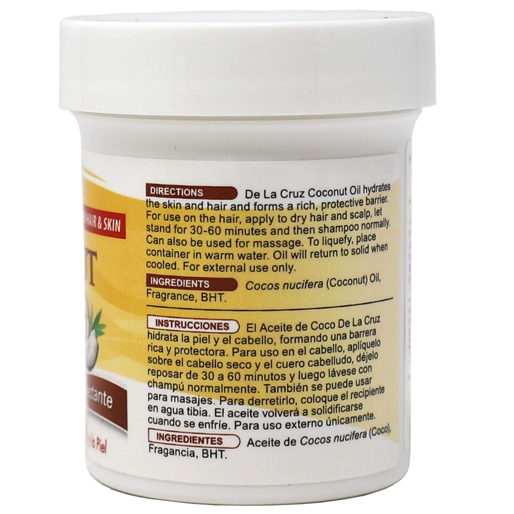 De La Cruz Coconut Oil - Expeller Pressed Coconut Oil for Skin and Hair - Natural Moisturizer for Skin and Hair - 2.2oz (3 Jars) - Image 3