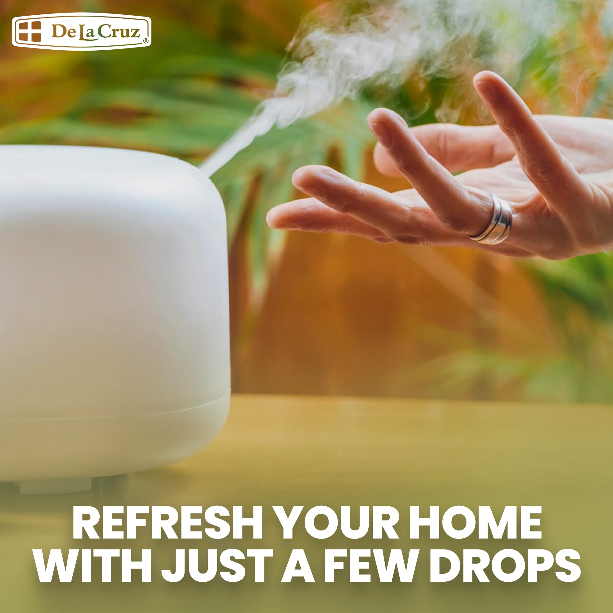 De La Cruz Eucalyptus Essential Oil Aromatherapy for Diffuser or Humidifier, 100% Pure Steam Distilled Eucalyptus Globulus 2 FL OZ (1 Bottle) - Image 5