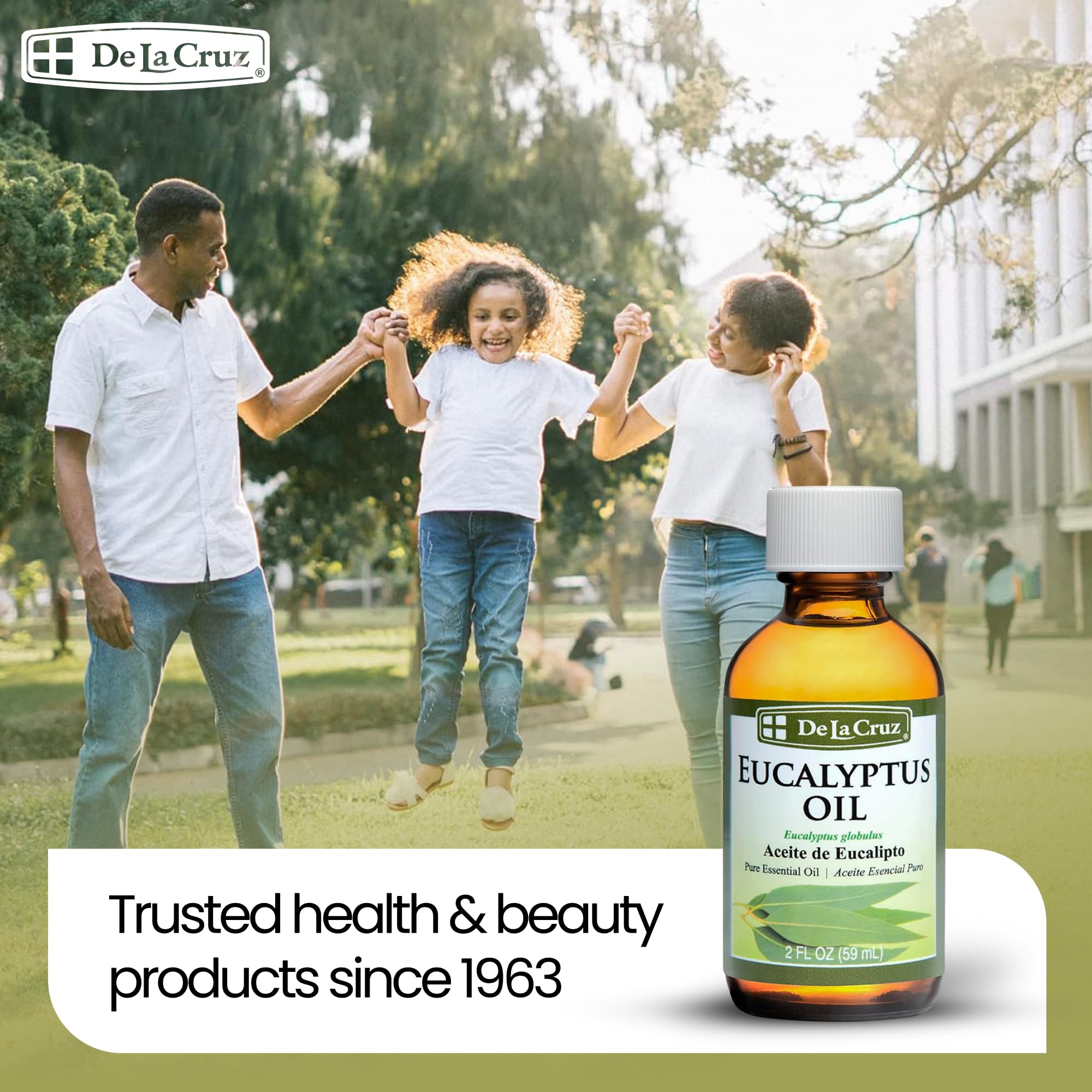 De La Cruz Eucalyptus Essential Oil Aromatherapy for Diffuser or Humidifier, 100% Pure Steam Distilled Eucalyptus Globulus 2 FL OZ (1 Bottle) - Image 8