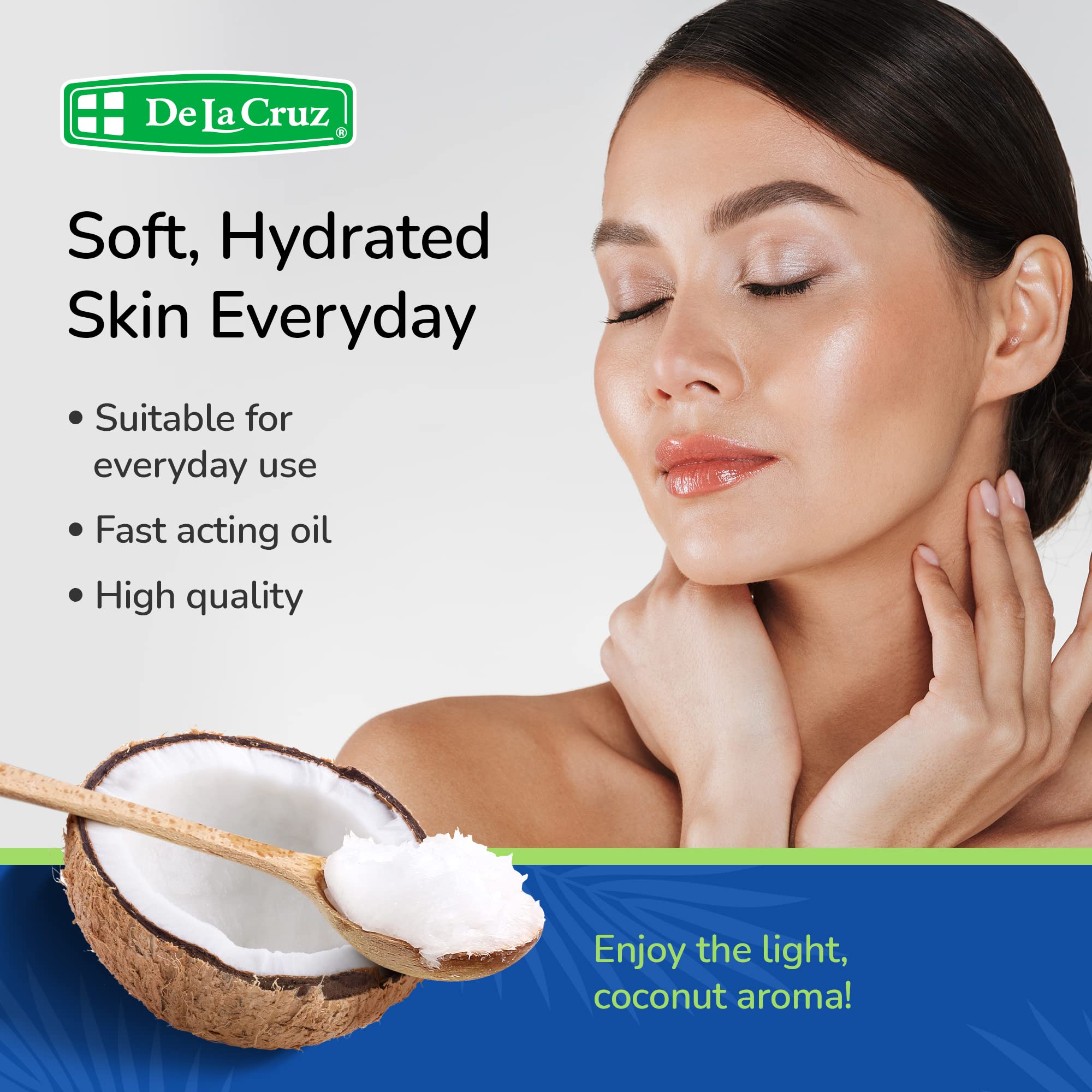 De La Cruz Extra Virgin Coconut Oil - 100% Pure for Skin and Hair - Cooking - Multipurpose, Unrefined and Cold Pressed - 30 Fl OZ - Image 6