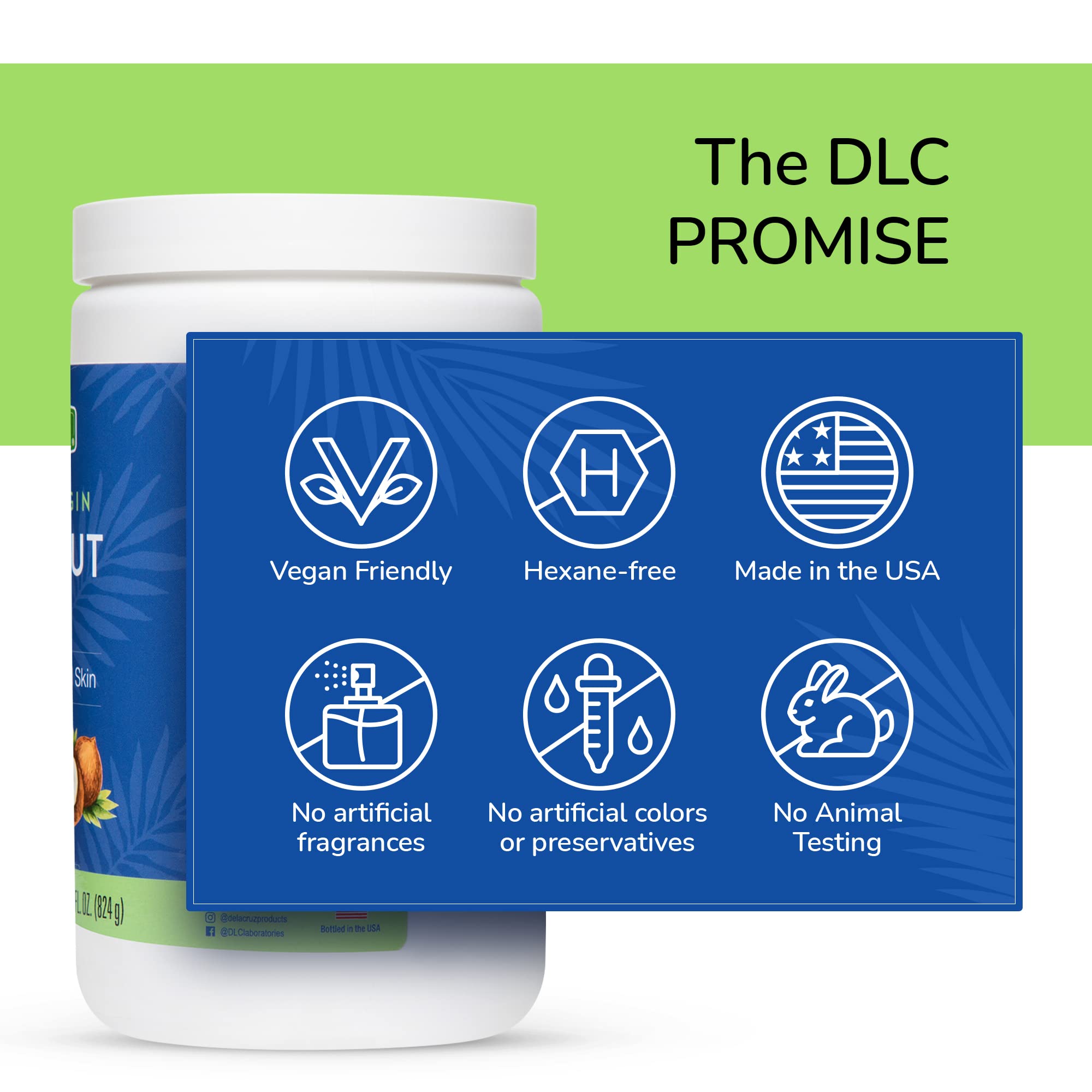 De La Cruz Extra Virgin Coconut Oil - 100% Pure for Skin and Hair - Cooking - Multipurpose, Unrefined and Cold Pressed - 30 Fl OZ - Image 7