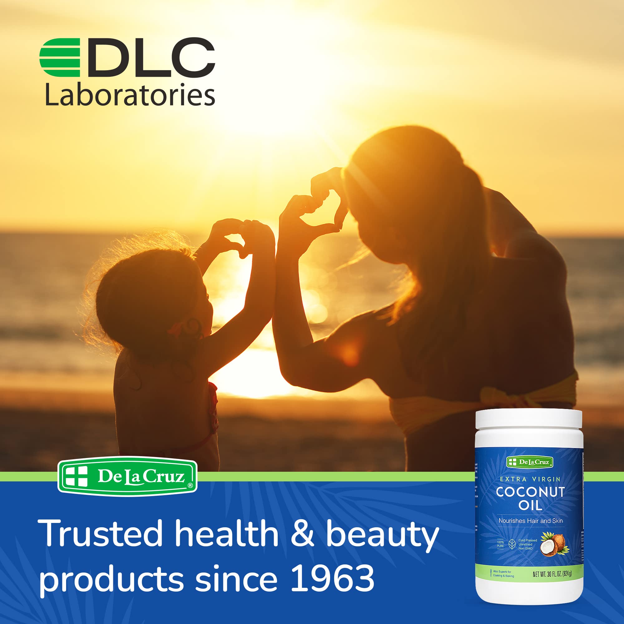 De La Cruz Extra Virgin Coconut Oil - 100% Pure for Skin and Hair - Cooking - Multipurpose, Unrefined and Cold Pressed - 30 Fl OZ - Image 8