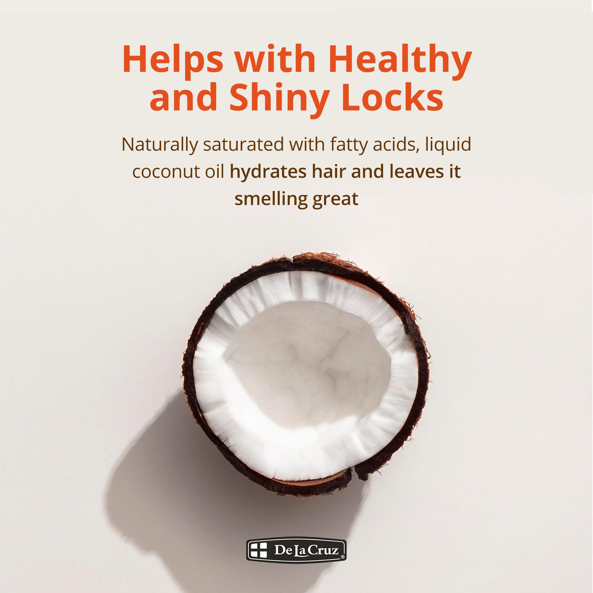 De La Cruz Fractionated Liquid Coconut Oil - Liquid Coconut Oil for Skin and Hair - Natural Moisturizer for Skin and Hair - 8 FL OZ - Image 5