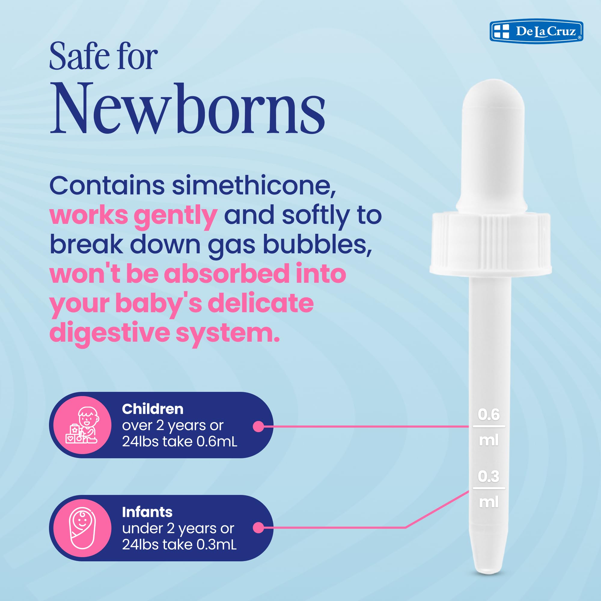 De La Cruz Gas Drops for Babies - Quita Cólicos Infant Gas Relief with Simethicone - Safe Colic Drops for Newborns 1 FL. OZ. (30 mL) - Image 4