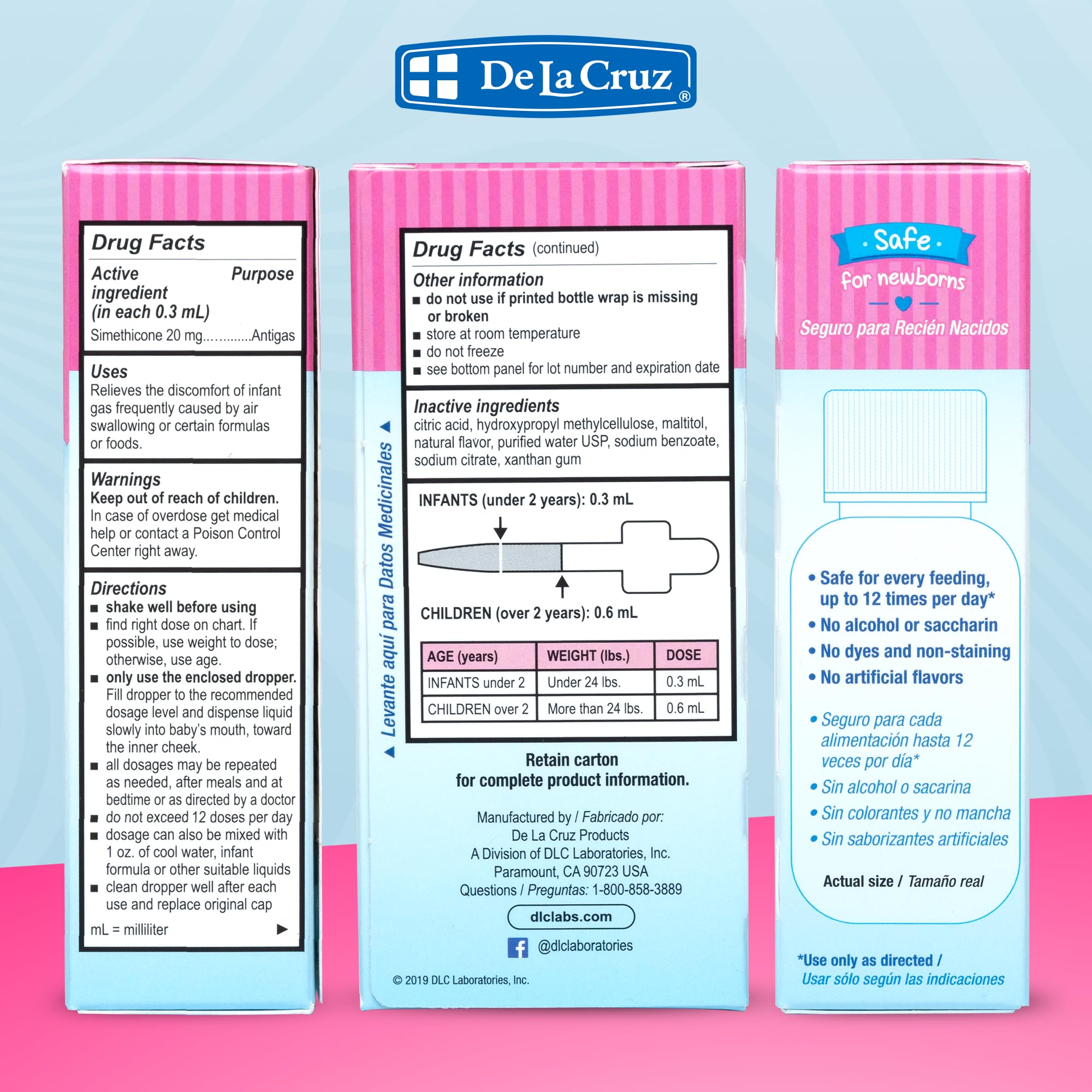 De La Cruz Gas Drops for Babies - Quita Cólicos Infant Gas Relief with Simethicone - Safe Colic Drops for Newborns 1 FL. OZ. (30 mL) - Image 5