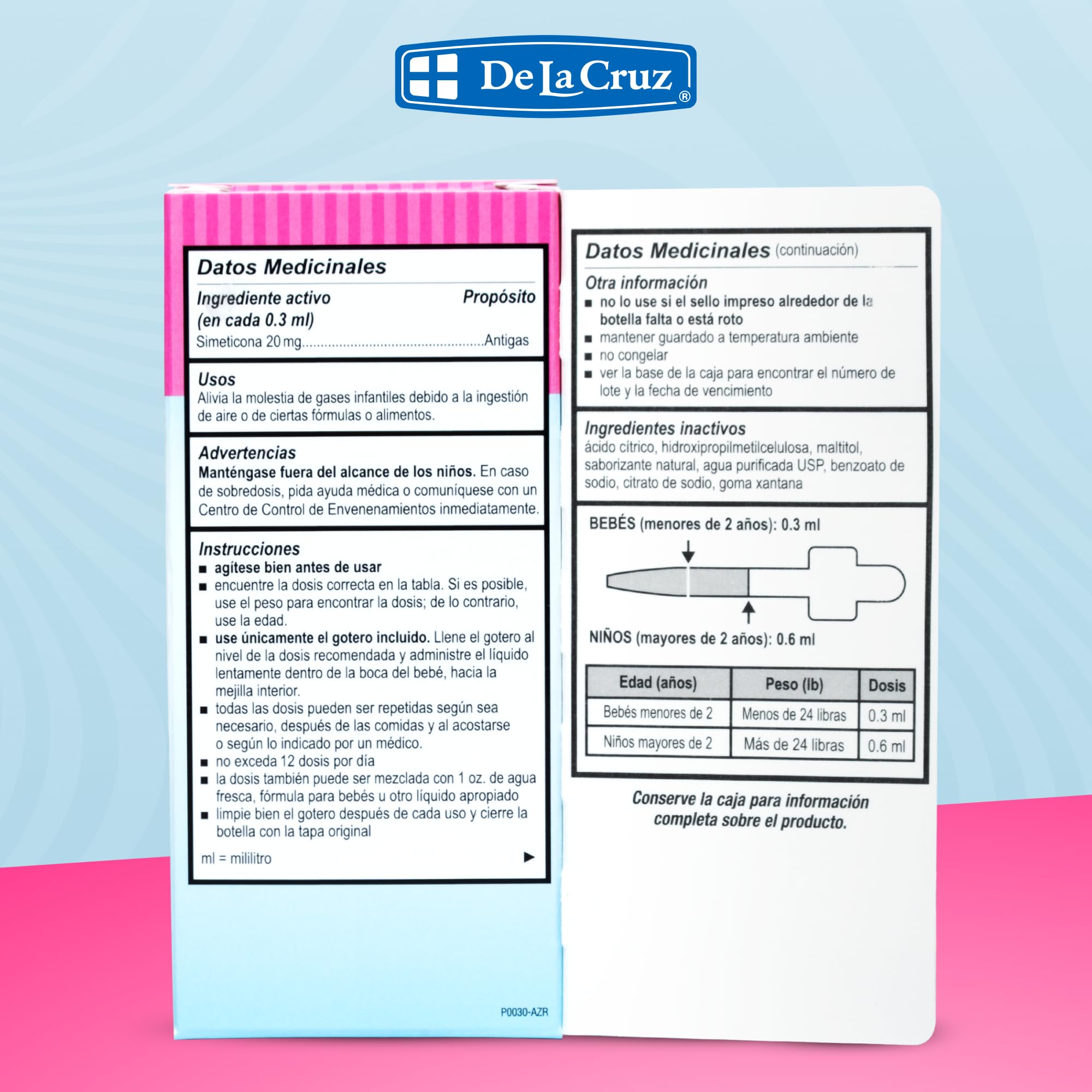 De La Cruz Gas Drops for Babies - Quita Cólicos Infant Gas Relief with Simethicone - Safe Colic Drops for Newborns 1 FL. OZ. (30 mL) - Image 7