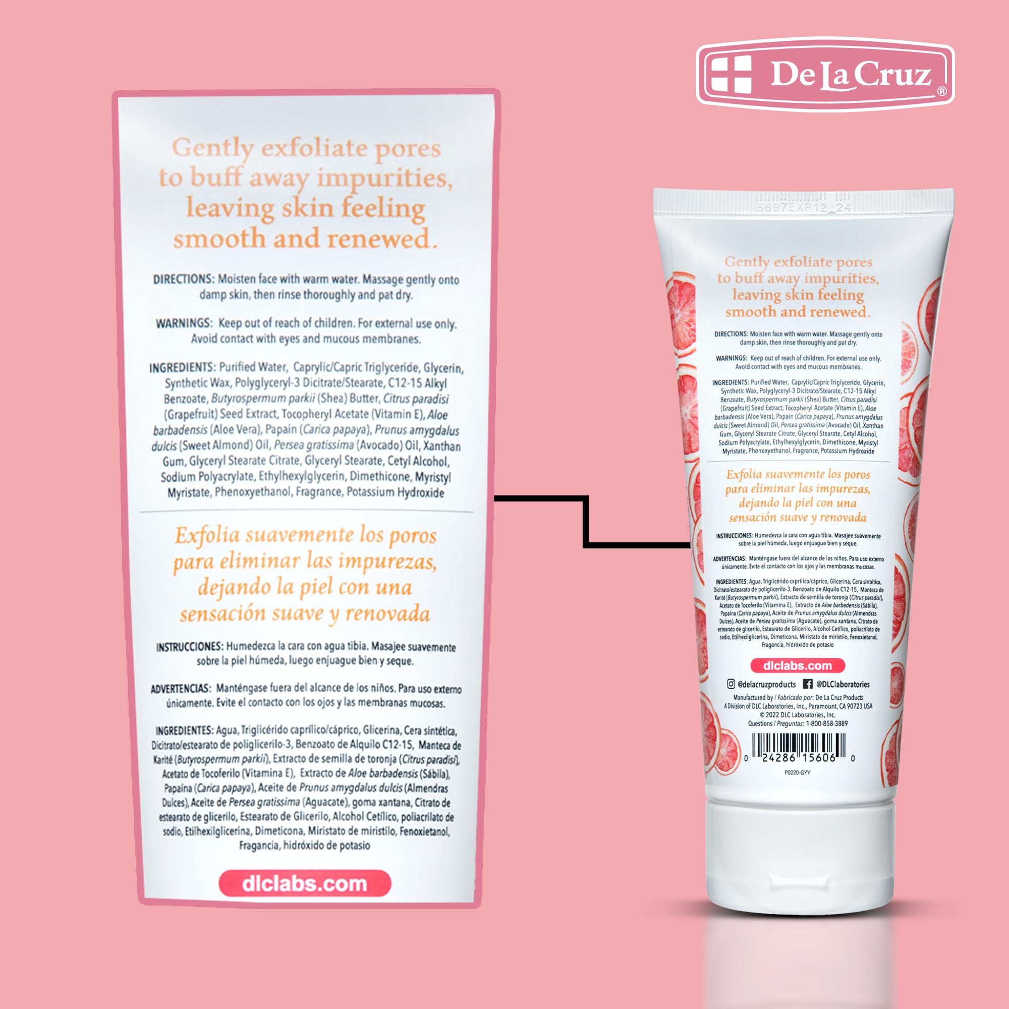 De La Cruz Grapefruit Facial Scrub - Face Exfoliator Scrub with Vitamin E, Papaya and Aloe Vera (6 Ounce (Pack of 1)) - Image 7