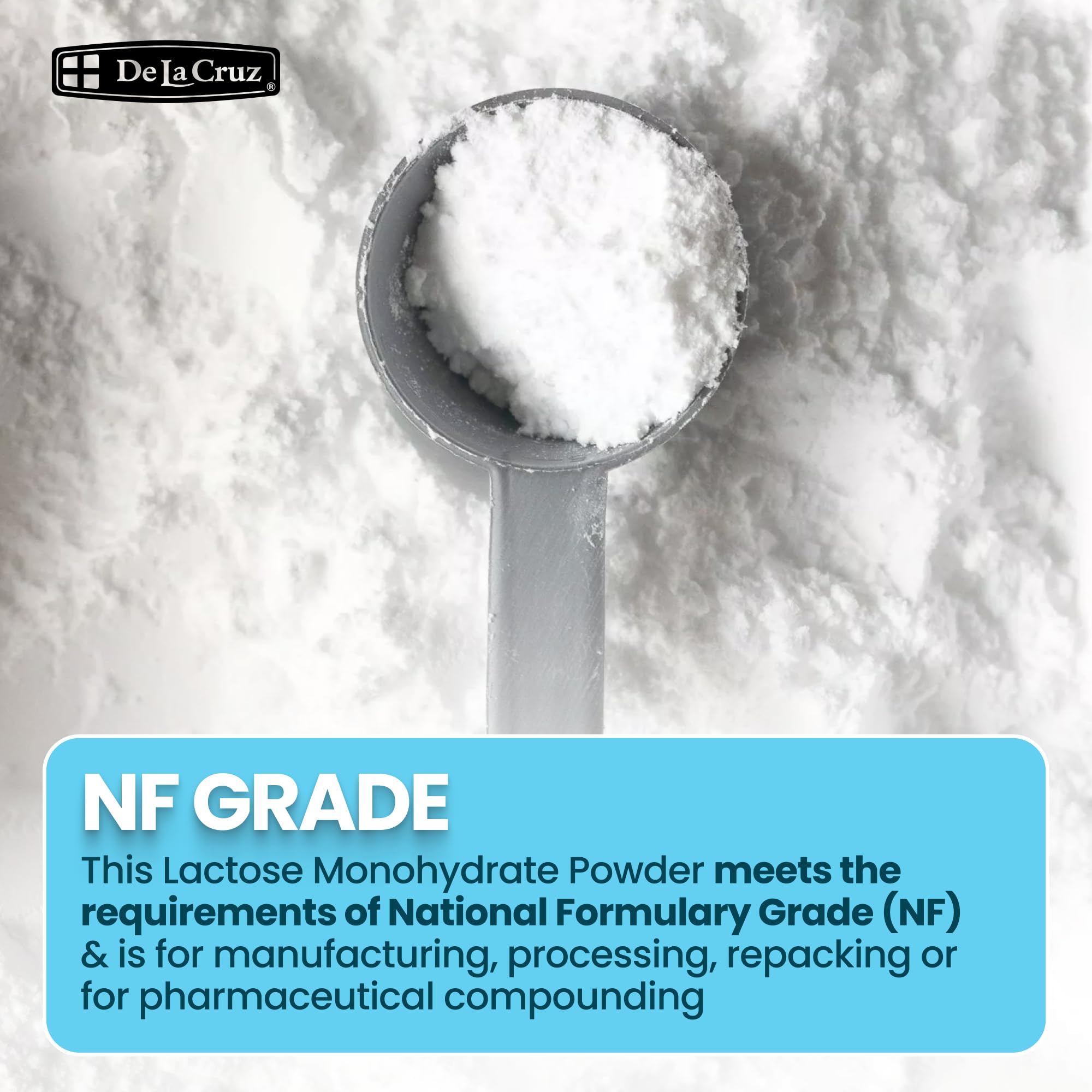 De La Cruz Lactose Powder - Pure Lactose Monohydrate Milk Sugar NF Grade, 24 OZ - Image 7