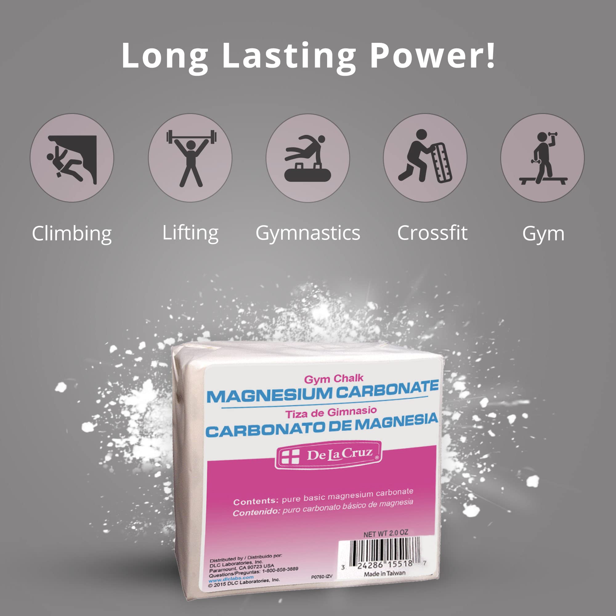De La Cruz Magnesium Carbonate Gym Chalk - Weightlifting, Gymnastics and Rock Climbing Chalk - Image 4