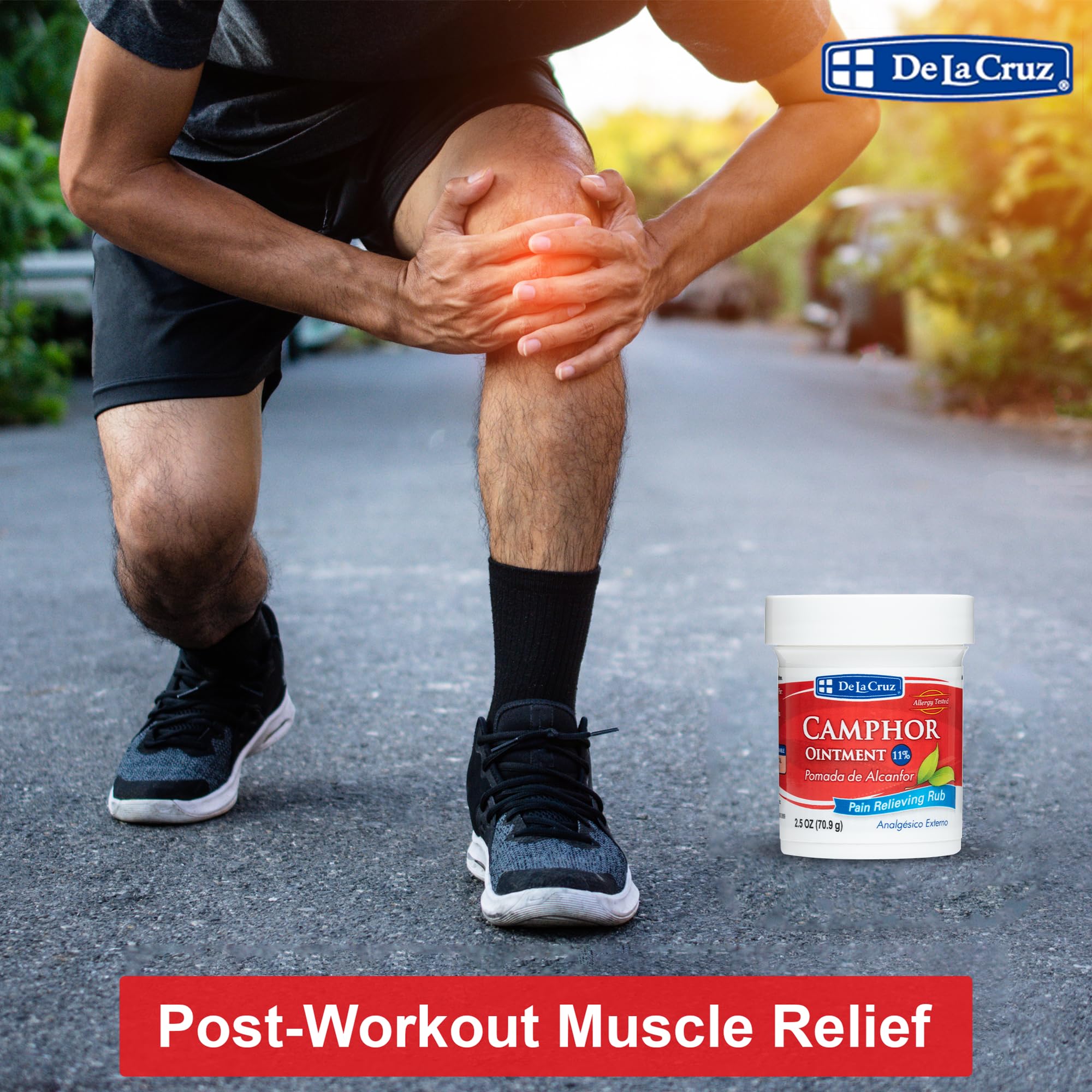 De La Cruz Maximum Strength Muscle & Joint Camphor Ointment 11% - Back Pain Relief Products, Arthritis Pain Reliever, Pain Relief Cream for Aches, Sprains & Bruises - 2.5 oz (70.9 g) - Image 7