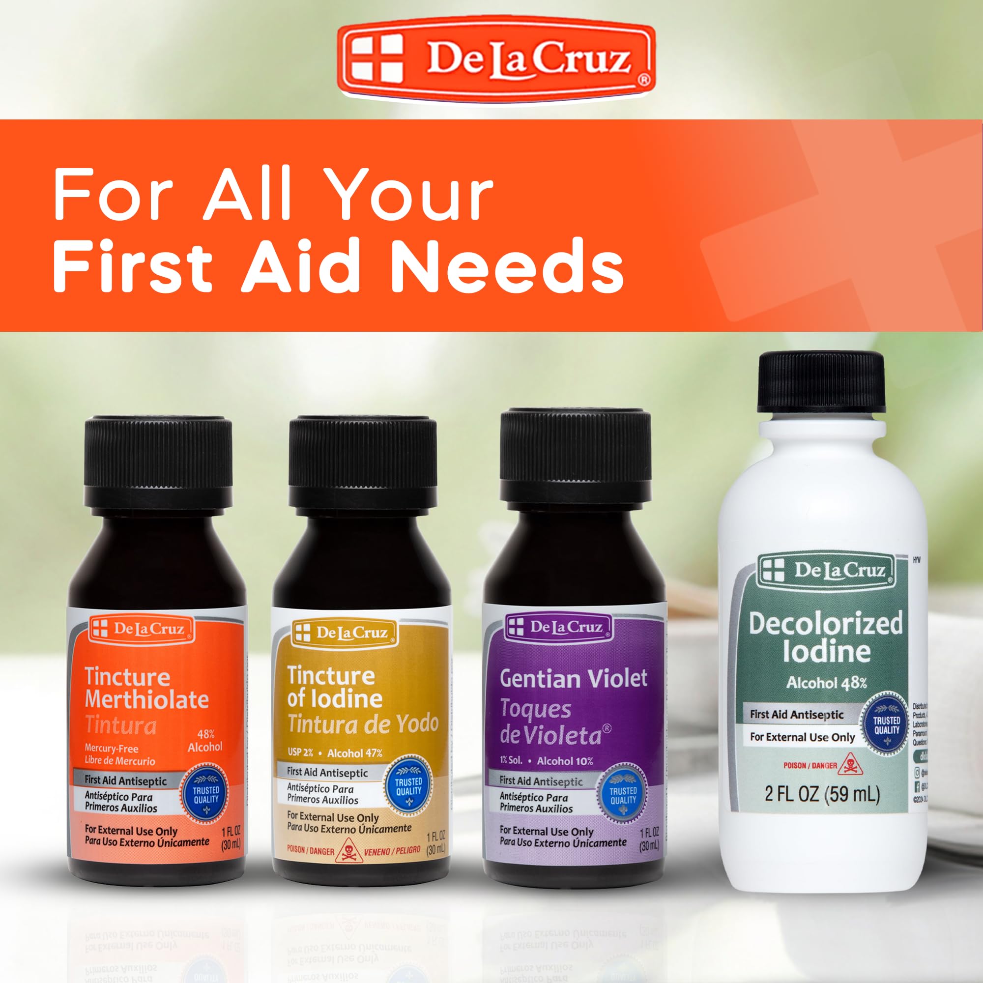 De La Cruz Merthiolate Tincture Antiseptic - First Aid for Minor Cuts, Scrapes and Burns - Mercury-Free Formula Safe for The Entire Family (6 Bottles) - Image 8