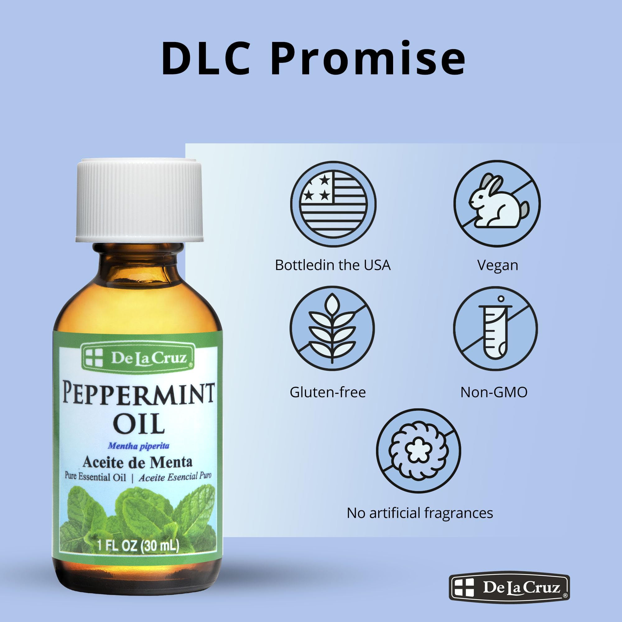 De La Cruz Peppermint Essential Oil - 100% Peppermint Oil for Aromatherapy - Steam Distilled - 1 Fl OZ - Image 7