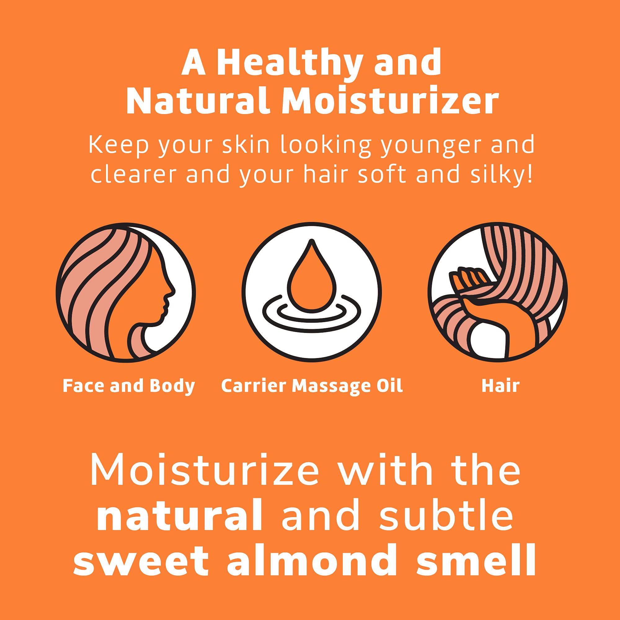 De La Cruz Sweet Almond Oil - Expeller Pressed Almond Oil for Skin and Hair 2 FL. OZ. (59 mL) - Image 4
