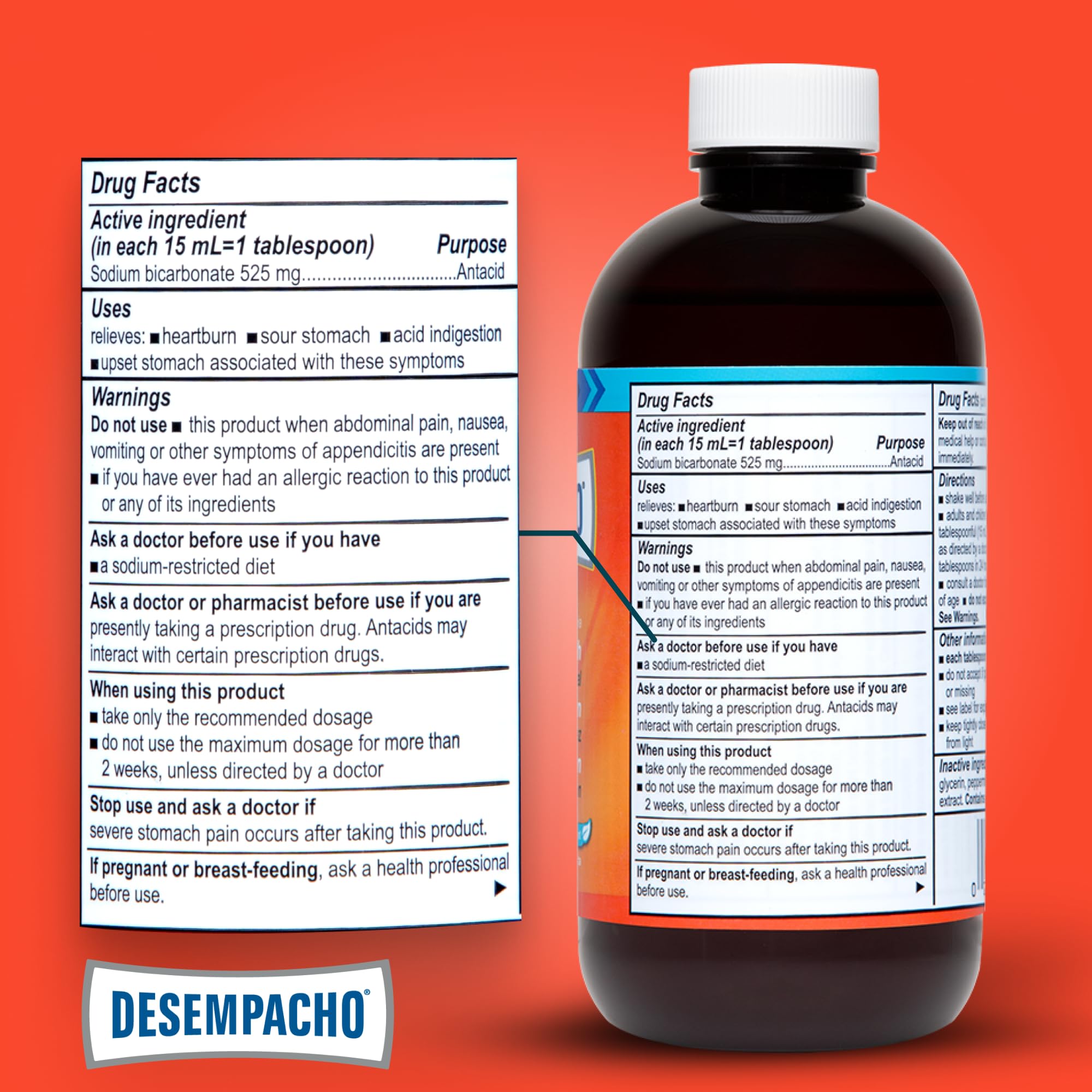 Desempacho Liquid Antacid - Sodium Bicarbonate Maximum Strength Heartburn and Acid Reflux Relief - Image 5