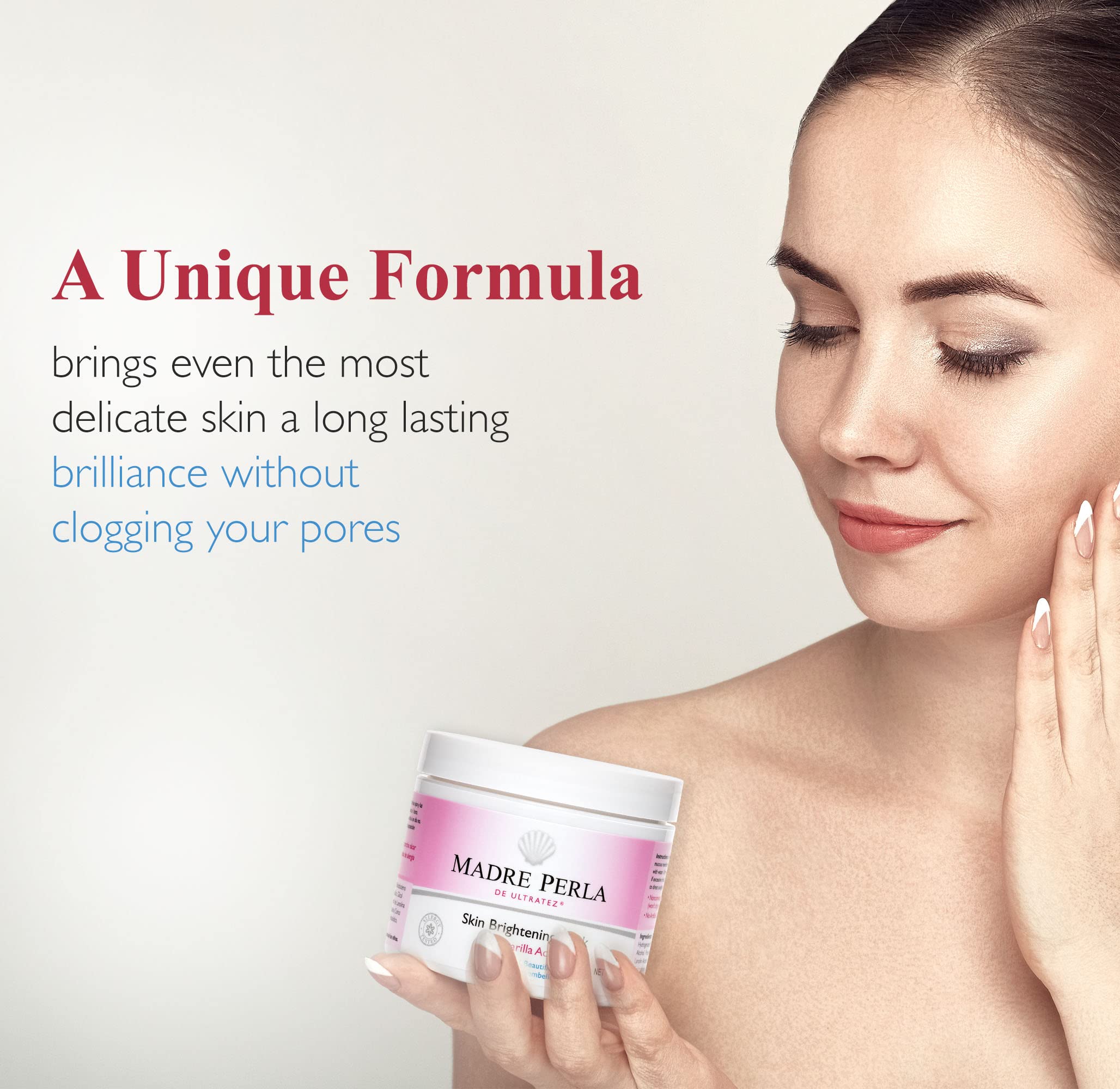 Madre Perla Skin Brightening Mask - Moisturizing Mask for Face and Skin - Allergy Tested and Non Irritating - 4 OZ (2 Jars) - Image 6