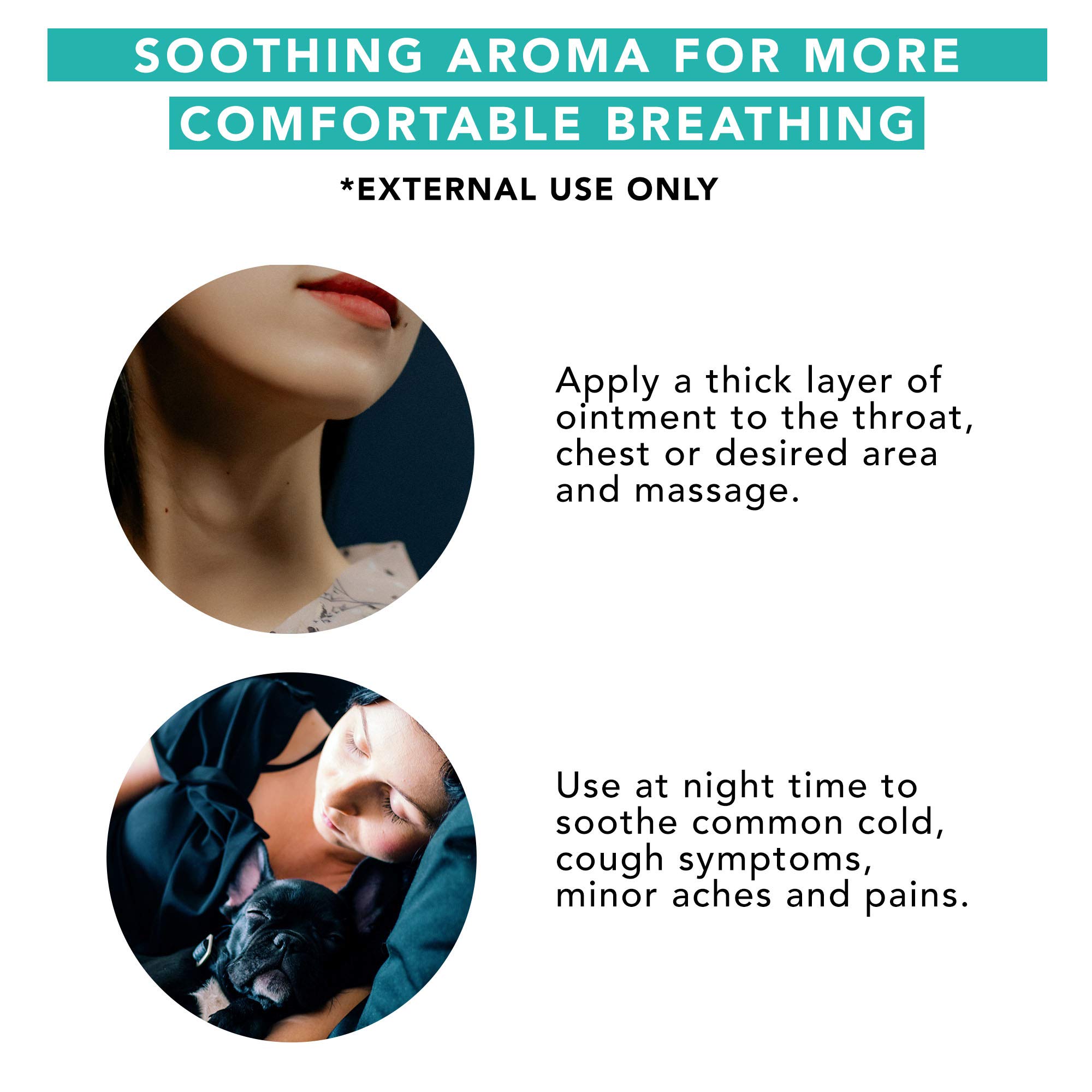 Vaporex Chest Rub - Medicated Vaporizing Rub to Ease Breathing and Suppress Cough - Chest Balm with Eucalyptus Essential Oil, Camphor and Menthol 2 OZ (56.7 g) - Image 4