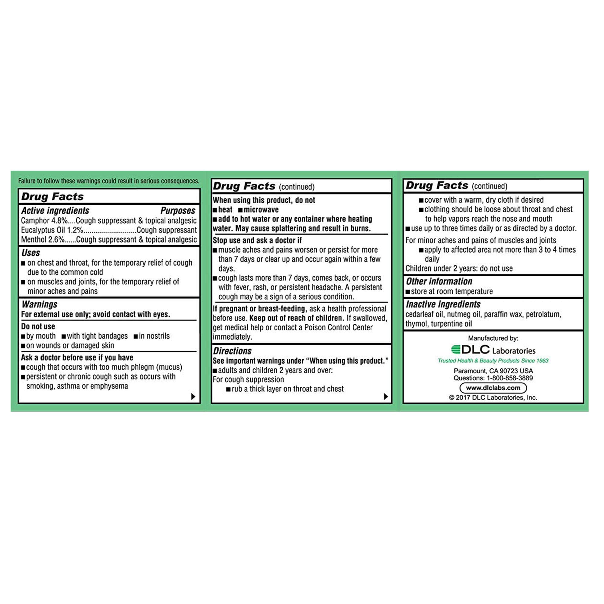 Vaporex Chest Rub - Medicated Vaporizing Rub to Ease Breathing and Suppress Cough - Chest Balm with Eucalyptus Essential Oil, Camphor and Menthol 2 OZ (56.7 g) - Image 7